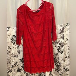 Elegant Red Lace Dress